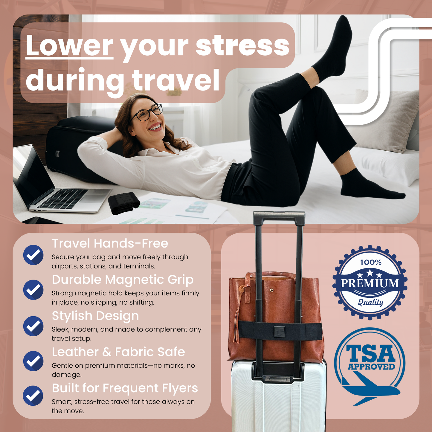 Trolley Strap – Luggage Straps for Suitcases, Travel Suitcase Accessories TSA Approved