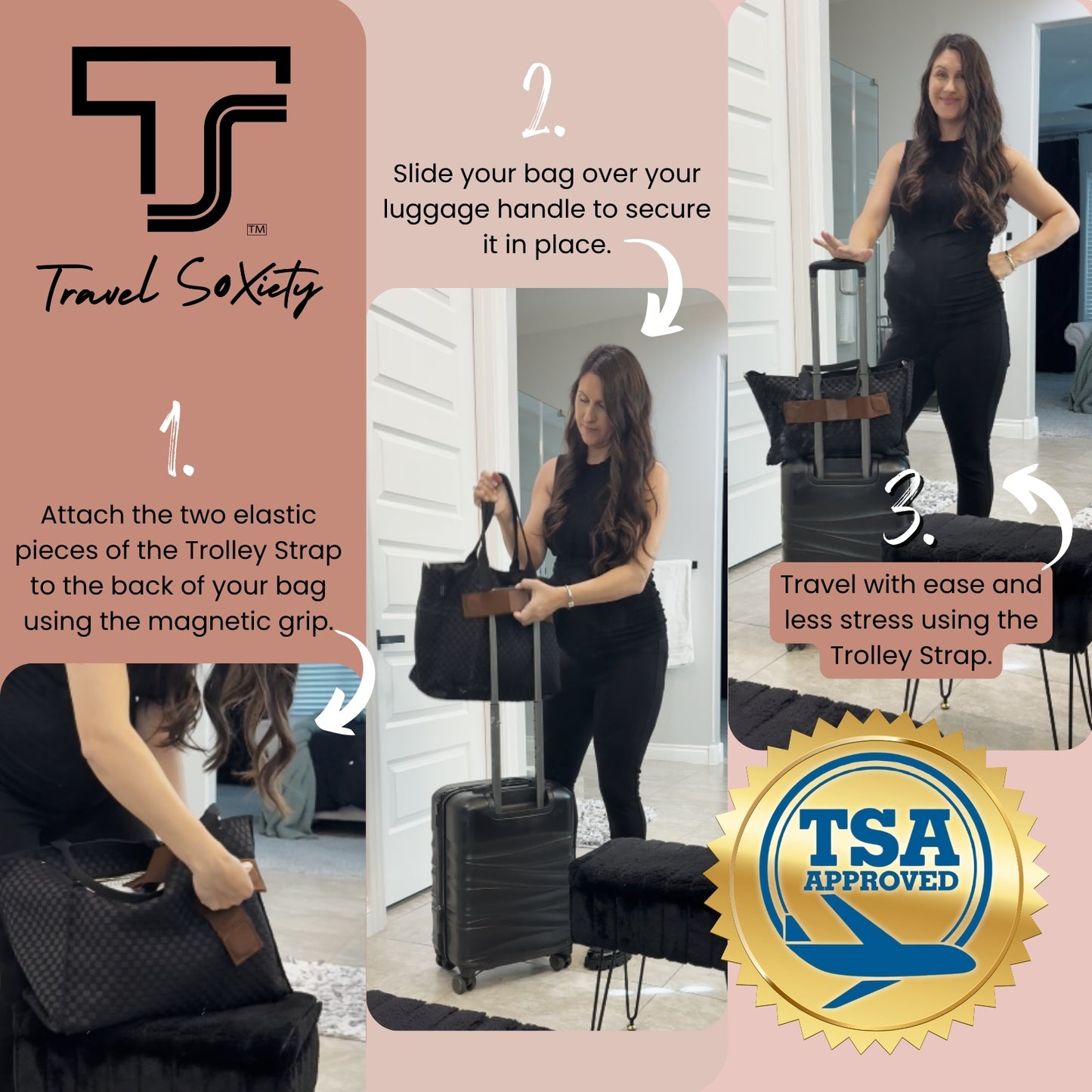 Trolley Strap – Luggage Straps for Suitcases, Travel Suitcase Accessories TSA Approved